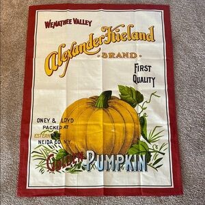 Williams Sonoma Made in Italy Cotton Linen Blend Pumpkin Kitchen Drying Towel